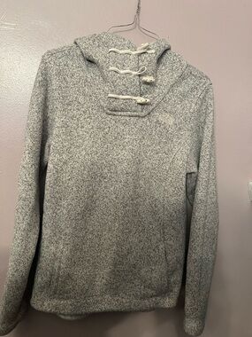 North Face Cozy Women's Gray Hooded Pullover Sweater Size S Like New